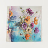 Waterverf Lente Flowers Wandkleed (Voorkant (horizontaal))