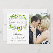 Waterverf Lente Foliage Bruiloft Save the Date (Voorkant)