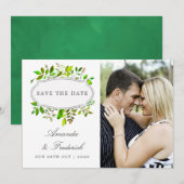 Waterverf Lente Foliage Bruiloft Save the Date (Voorkant / Achterkant)
