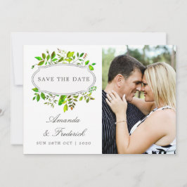 Waterverf Lente Foliage Bruiloft Save the Date