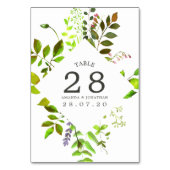 Waterverf Lente Foliage Bruiloft Tafelnummer (Achterkant)