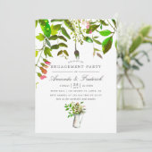 Waterverf Lente Foliage Engagement Party Uitnodige Kaart (Staand voorkant)