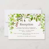 Waterverf lente gebladerte bruiloft receptie kaart (Voorkant)