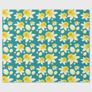 Waterverf Lente Gele Narcissen Bloemen   Cadeaupapier
