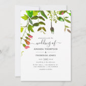 Waterverf lente groen bruiloft kaart (Voorkant)