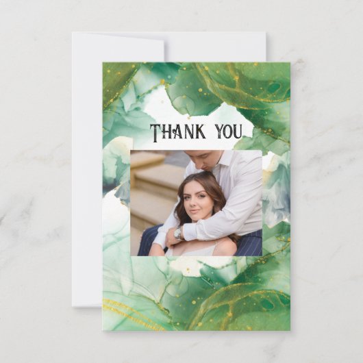 Waterverf Lente Groen Dank u Kaarten (Voorkant)