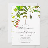 Waterverf Lente Groen Eerste Communie Kaart (Voorkant)