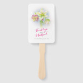 Waterverf lente hellebores bruiloft programma fans handwaaier (Voorkant)