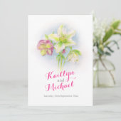 Waterverf lente hellebores bruiloft programmakaart (Staand voorkant)