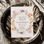 Waterverf lente kleurrijke wilde bloemen krans kaart