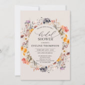 Waterverf lente kleurrijke wilde bloemen krans kaart (Voorkant)