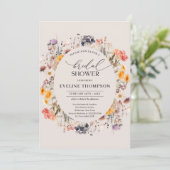 Waterverf lente kleurrijke wilde bloemen krans kaart (Staand voorkant)