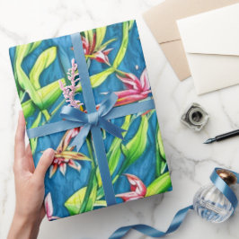 Waterverf lente Lilly naadloos patroon Cadeaupapier