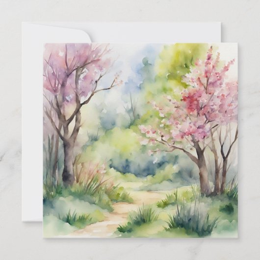 Waterverf Lente Natuur Scène Kaart (Voorkant)