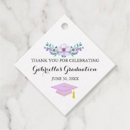 Waterverf Lente Paarse Bloemen Burst Afstuderen Bedankjes Labels