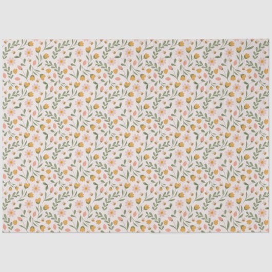 Waterverf Lente Paasbloemen & Bijen Tissuepapier (Voorkant)