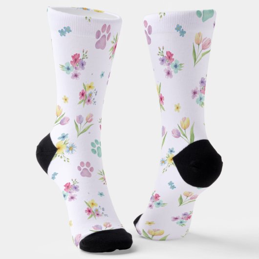 Waterverf lente pootafdruk sokken (Gebogen)