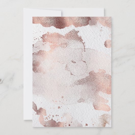 Waterverf Lente Roze Bloemen Roos Goud Ampersand Kaart (Achterkant)