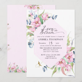 Waterverf Lente Roze Bloemen Vrijgezellenfeest Kaart