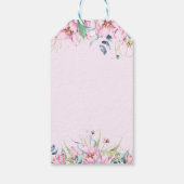 Waterverf Lente Roze Bloemige Dank Je Cadeaulabel (Achterkant)