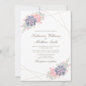 Waterverf Lente Succulenten Bruiloft Kaart (Voorkant)