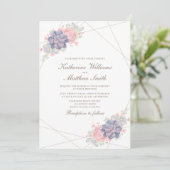 Waterverf Lente Succulenten Bruiloft Kaart (Staand voorkant)