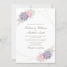 Waterverf Lente Succulenten Bruiloft