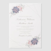 Waterverf Lente Succulenten Bruiloft Vellum Uitnodigingen (Voorkant)