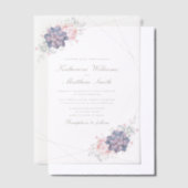 Waterverf Lente Succulenten Bruiloft Vellum Uitnodigingen (Offset)