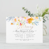 Waterverf Lente Tuin Rozen Zegen Uitnodiging (Staand voorkant)