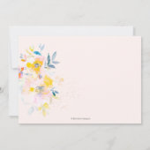 Waterverf Lente Tuin Rozen Zegen Uitnodiging (Achterkant)