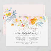 Waterverf Lente Tuin Rozen Zegen Uitnodiging (Voorkant / Achterkant)