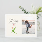 Waterverf Lente Tulip Save the Date Photo Card (Staand voorkant)