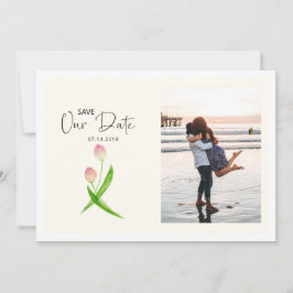 Waterverf Lente Tulip Save the Date Photo Card