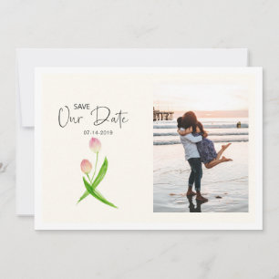 Waterverf Lente Tulip Save the Date Photo Card
