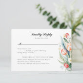 Waterverf Lente Tulp Bloemen Maaltijd keuzes RSVP Kaartje (Staand voorkant)