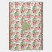 Waterverf Lente Tulpen met aangepast monogram Deken (Voorkant Verticaal)