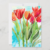Waterverf Lente Tulpen Pasen Uitnodiging (Achterkant)