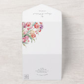 waterverf lente tulpen rsvp bijgevoegd bruiloft all in one uitnodiging (Buitenkant)