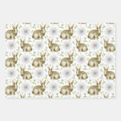 Waterverf Lente ventilator Bunny  Pasen Inpakpapier Vel (Voorkant)