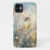 Waterverf Lente Vlinders Bloemen Telefoon Case (Achterkant)