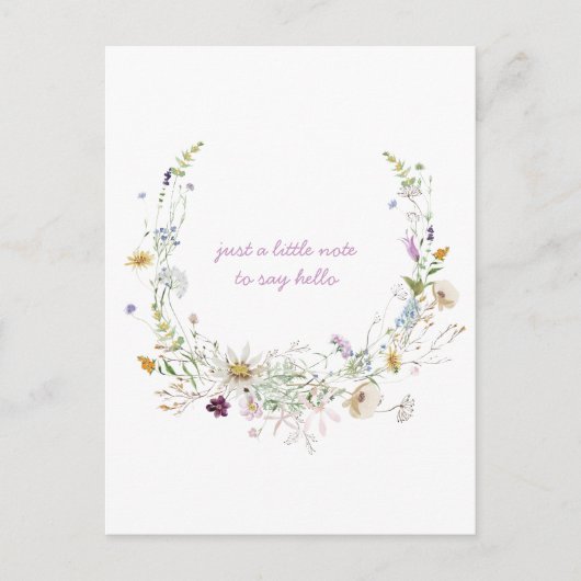 Waterverf Lente Wildbloemen Denk aan jou Briefkaart (Voorkant)