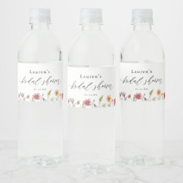 Waterverf lente wilde bloem bruidsdouche waterfles etiket