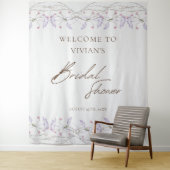 Waterverf Lente Wilde Bloem Bruiloft Ontvangst Wandkleed (In situ)