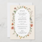 Waterverf Lente wilde bloem Ovaal huwelijk Kaart (Voorkant)