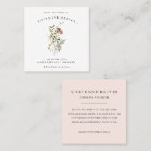 Waterverf Lente wilde bloem Vierkante Visitekaartje (Voorkant / Achterkant)