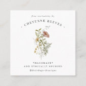 Waterverf Lente wilde bloem Vierkante Visitekaartje (Voorkant)