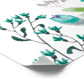 Waterverf Lente wilde bloemen Weddenschap Welkomst Poster (Hoek)