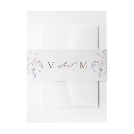 Waterverf lente Wildflower bruiloft Uitnodigingen Wikkel (Voorkant Voorbeeld)