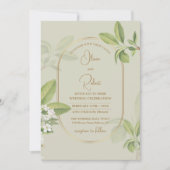 Waterverf lente witte kersenbloesem bruiloft kaart (Voorkant)